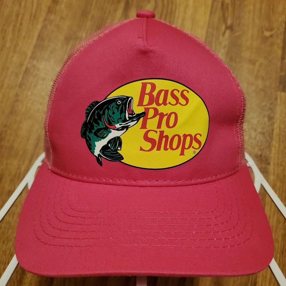 Bass Pro Shops Hat Cap Adult Pink Snapback‎ Trucker Mesh Fishing Outdoor